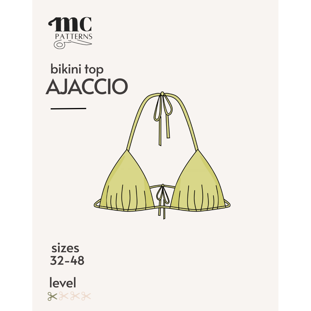 The Ajaccio bikini top pattern
